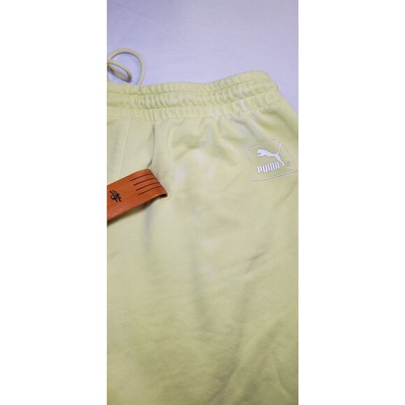Puma Shorts Mens Size L Green Sweat Fleece Joggers Casual Gym Drawstring Ca11 - Picture 8 of 8